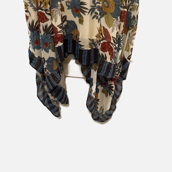 American Rag Cream Blue Asymmetrical Spaghetti Strap Sundress - Picture 5 of 6